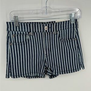 American Eagle Next Level Stretch Hi Rise Shortie Denim Jean Shorts Size 4 NEW